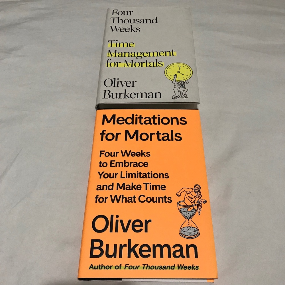 Books by Oliver Burkeman Bundle Lot Time Management and Meditations for Mortals